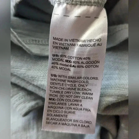 Chico’s Size 3 (US XL ) Split Neck Cotton Blend Tunic Top 3/4 Sleeve Blue Green - Picture 5 of 8